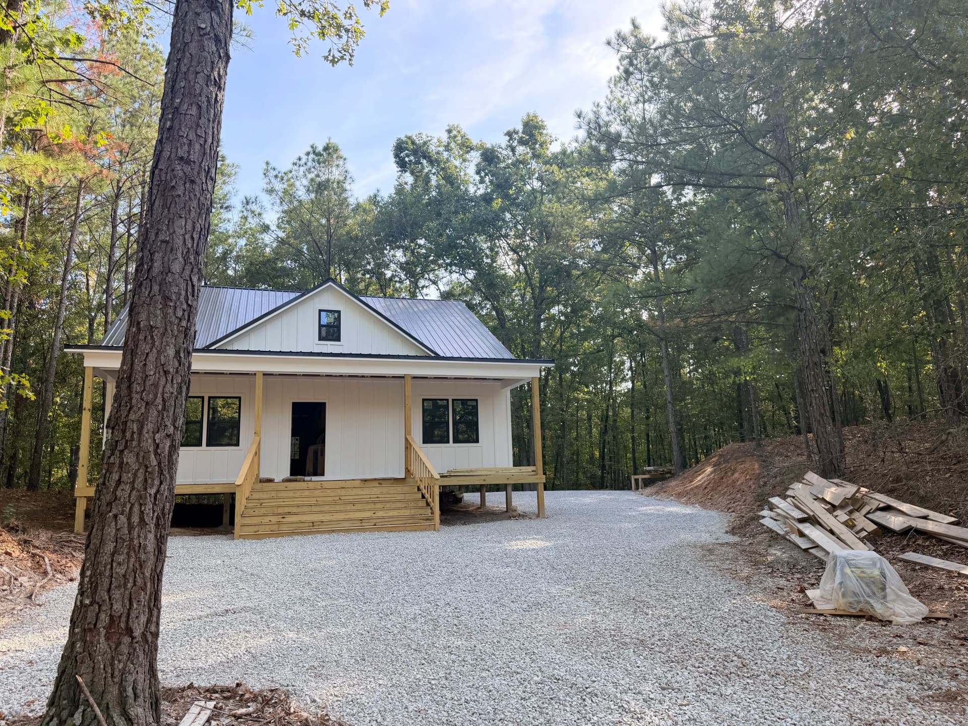 Gravel Driveway and Site Prep for a Wooded Cabin Build
